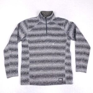 Eddie Bauer Quarter Zip Pullover Sweater Size M Black Gray Normcore Minimalist